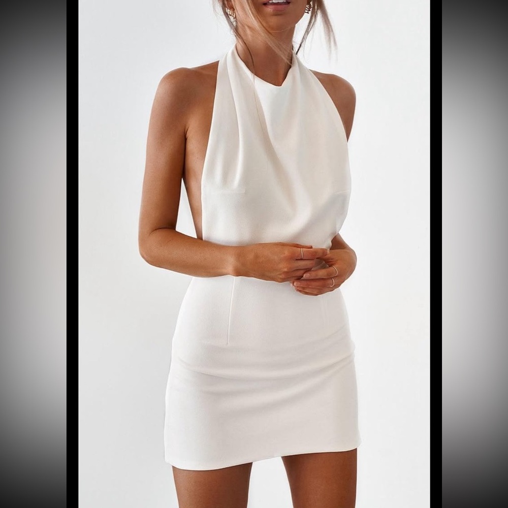 Old Sport Backless Mini Dress Vintage White